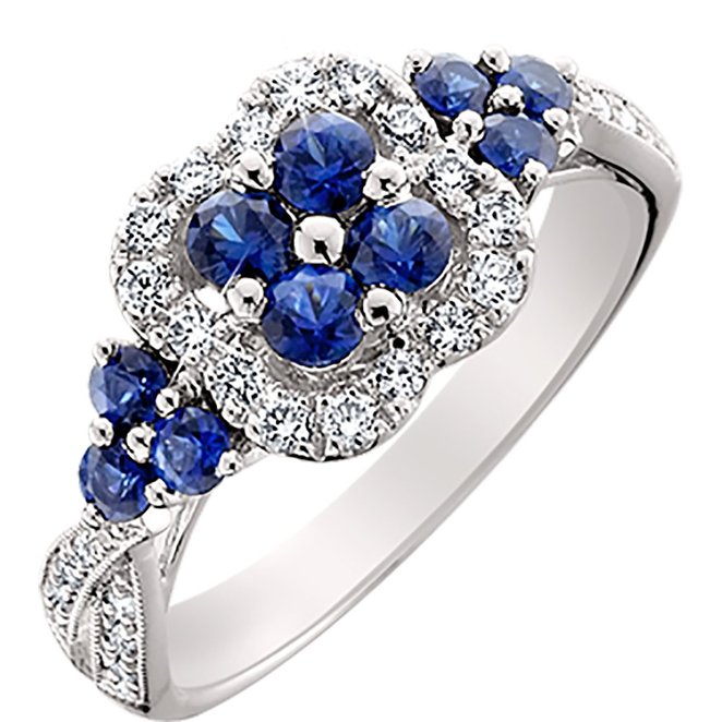 18kt White Gold Sapphire and Diamond Ring