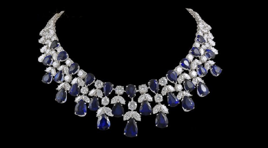 GRAFF Platinum Diamond and Sapphire Necklace