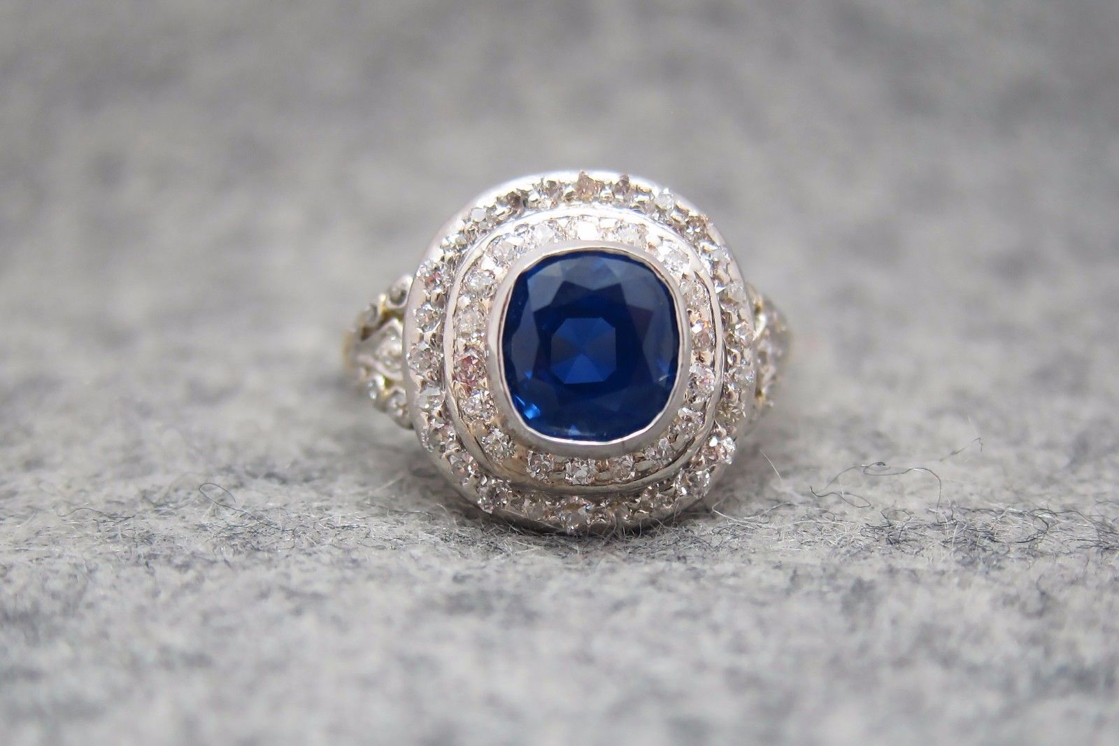Art Deco Tiffany & Co. Kashmir Sapphire and Diamond Ring