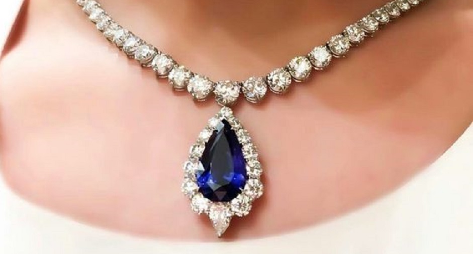 Sapphire Diamond Necklace by Bayco Jewelry