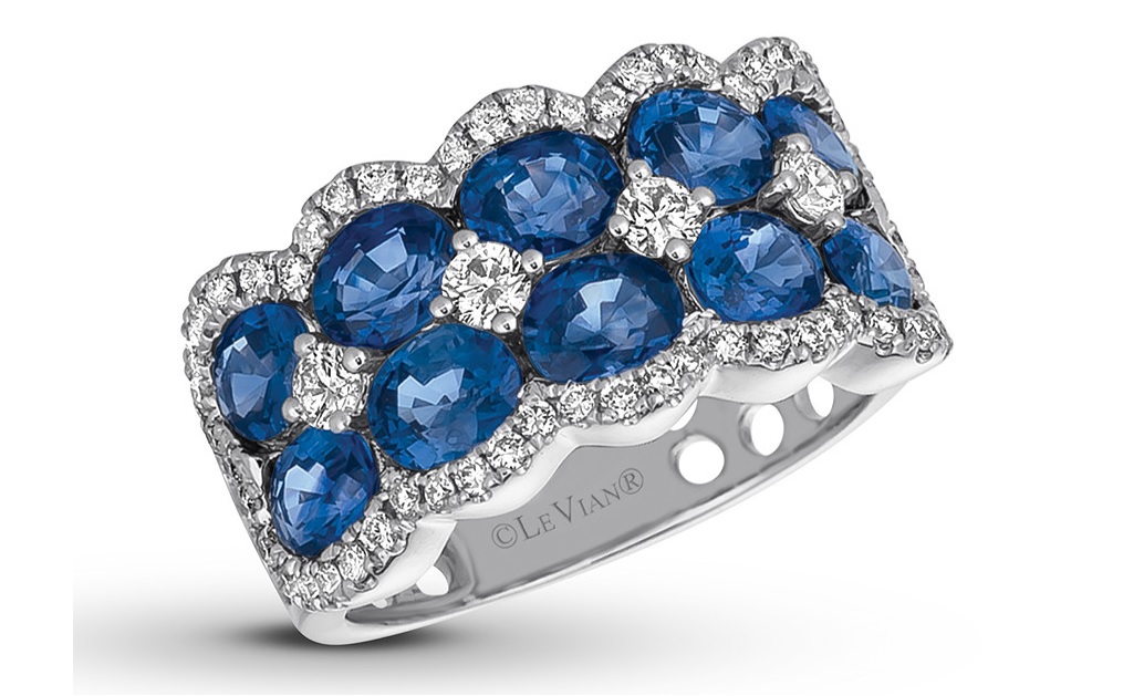 Le Vian Natural Sapphire Ring 5/8 cttw Diamonds 14K Gold