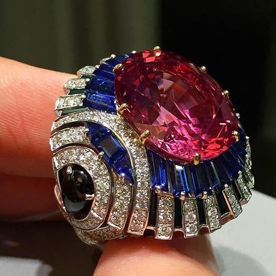 A Gorgeous Pink Spinel, Sapphire and Diamond Ring | Sensual Sapphires